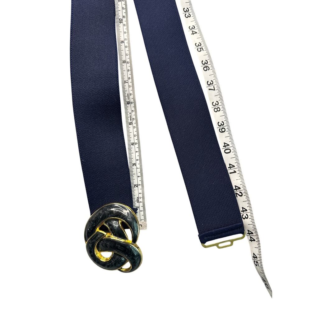 DA-FOR Navy Gold Enamel Adjustable Cinch XXL Whimsygoth Preppy Retro - Picture 4 of 8